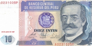 10 Intis Banknote