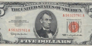 $5 Red Seal Banknote