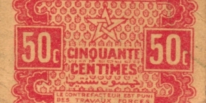 50 Centimes - French Protectorate  Banknote