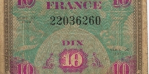 10 Francs - 1944 Series DE Banknote