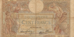 100 Francs 06Apr1939 Banknote