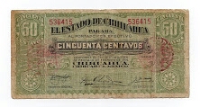 50 CENTAVOS EL ESTADO DE CHIHUAHUA Banknote