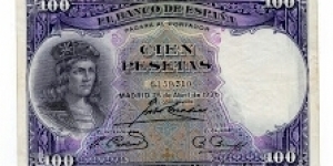 100 PESETAS BANCO DE ESPANA Banknote