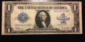 A relatively common 1923 $1 silver certificate with the Speelman-White signature combination. Banknote