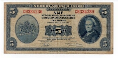 5 Gulden Netherlands-indie Banknote