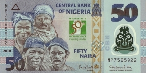 Nigeria 2010 50 Naira.

50 Years of Independence. Banknote