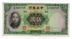 5 Yuan Central Bank of China Banknote