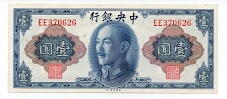 Central Bank of China 1 Yuan Banknote