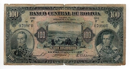 100 Bolivianos Banco Central de Bolivia Banknote
