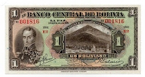 1 Boliviano Banco Central de Bolivia Banknote