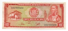 10 Soles Banco de Central Reserva del Peru Banknote