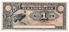 1 Sucre Banco Sur Americano Banknote