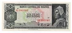 First Issue 1 Peso Boliviano Banco Central de Bolivia Banknote