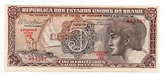 5 Cruzeiros Republica dos Estados Unidos do Brasil Banknote