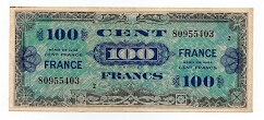 100 Francs Allied Military Currency Banknote