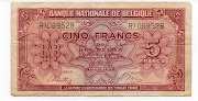 5 Francs National Bank of Belgium Banknote