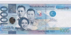 Philippines 1,000 Pesos NGC - ERROR note
O: inverted watermark
R: security strip

*inverted watermark, security strip on reverse of note

*with middle fold and creases, no holes, no tears Banknote