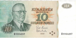 10 Markkaa Banknote