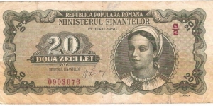 20 Lei(People's Republic of Romania 1950) Banknote