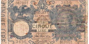 5 Lire(1914) Banknote