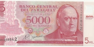 Paraguay 5000 Guaranies 2011 - plastic Banknote