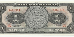 Mexico 1 Peso 1967 Banknote
