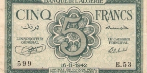 Banknote from Algeria