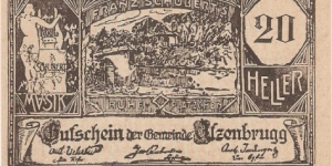 Notgeld Atzenbrugg 20 Heller Banknote