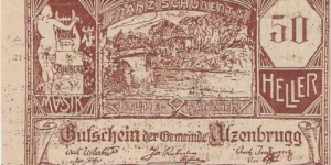 Notgeld Atzenbrugg 50 Heller Banknote