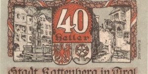 Notgeld Kattenberg 40 Heller Banknote