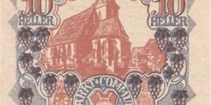 Notgeld Tragwein 10 Heller Banknote
