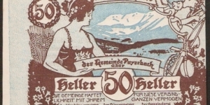 Notgeld Kassenschein 50 Heller Banknote