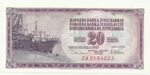 YugoslaviaBN 20 Dinara 1978 Banknote