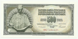 YugoslaviaBN 500 Dinara 1986 Banknote