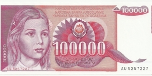 YugoslaviaBN 100.000 Dinara 1989 Banknote