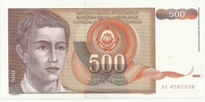 YugoslaviaBN 500 Dinara 1991 Banknote