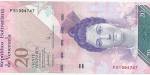 Venezuela 20 Bolivares 2007 Banknote