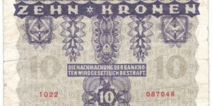 Banknote from Austria