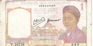 1 Piastre(French Indochina 1949) Banknote