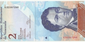 VenezuelaBN 2 Bolivares 2012 Banknote