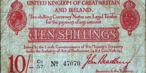 Great Britain N.D. 10 Shillings.

One of the few true British banknotes. Banknote