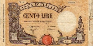 *KINGDOM*
_________

100 Lire__
pk# 59__
09.12.1942__
Sign. Azzolini / Urbini Banknote