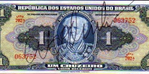 1 Cruzeiro__
pk# 132__
series 1-1000__
handwritten signature Banknote