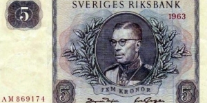 Sveriges Riksbank 5 Kronor Banknote