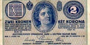 Austro-Hungarian Empire - 2 Kronen/2 Korona/2 Korony/2 Koruny/2 Corone Banknote