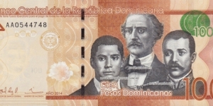 Dominican Republic PNew (100 pesos dominicanos 2014) Banknote