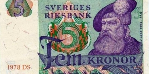 Sveriges Riksbank 
5 Kronor Banknote