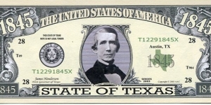 1845 State of Texas__ pk# NL__ Not Legal Tender  Banknote