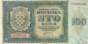 100 Kuna__
pk# 2 a__
26.05.1941 Banknote