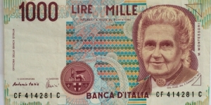 1000 lire Banknote